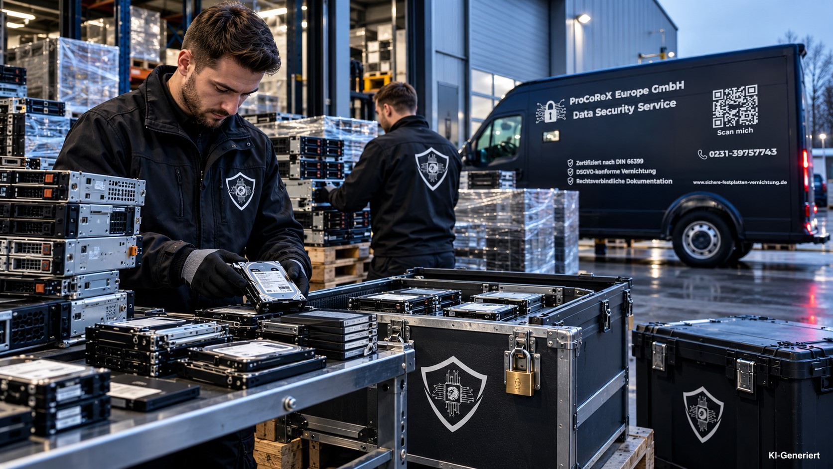 Sichere Datenträgervernichtung und IT-Entsorgung im Logistikzentrum